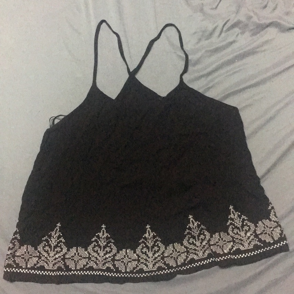 Forever21 Embroidered Racerback Top